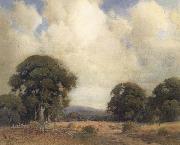 unknow artist California Landscape with Oaks and Fence oil